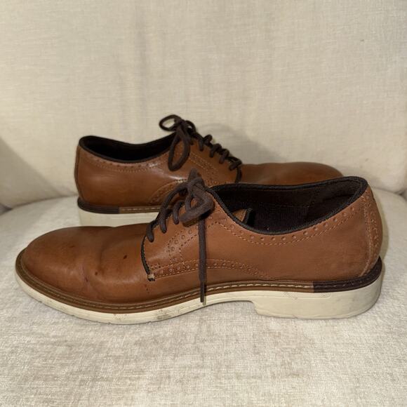 Cole Haan GoTo Plain Toe Oxford Mens 9M Brown Leather Derby Dress Shoe C34125 main image 6